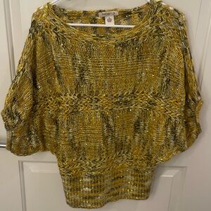Arden B Yellow Knit Sweater with Dolman Sleeves XS